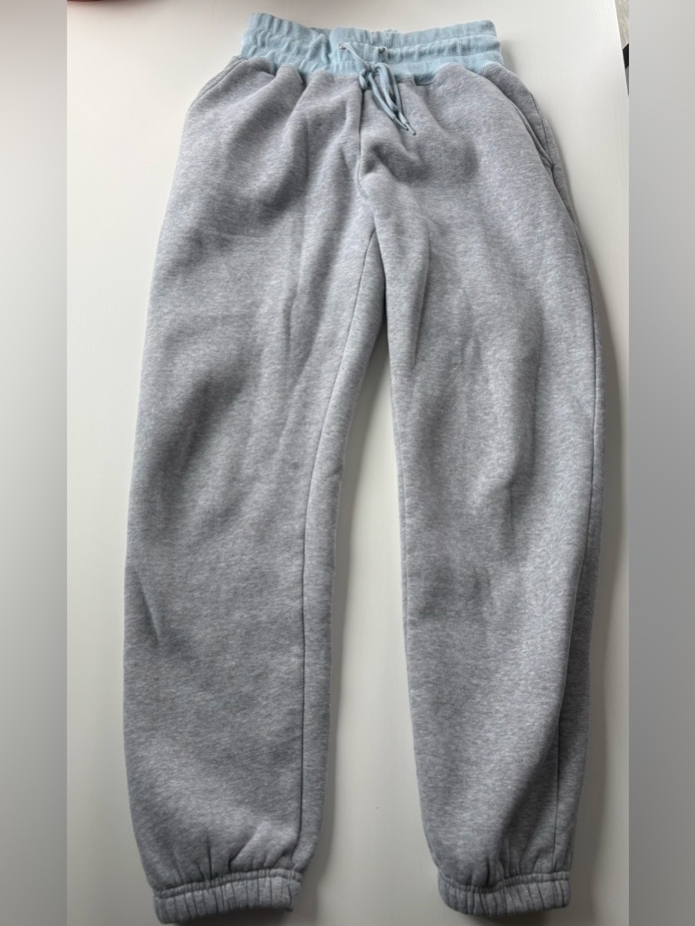 Gray and Blue Women's Jogger Sweatpants